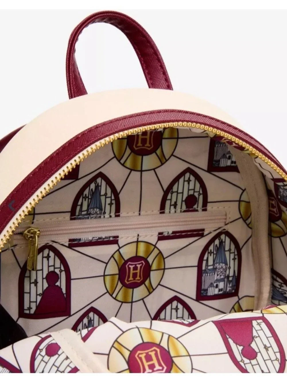 Loungefly Harry Potter Hedwig Stained Glass Window Snowy Owl Mini Backpack NWT